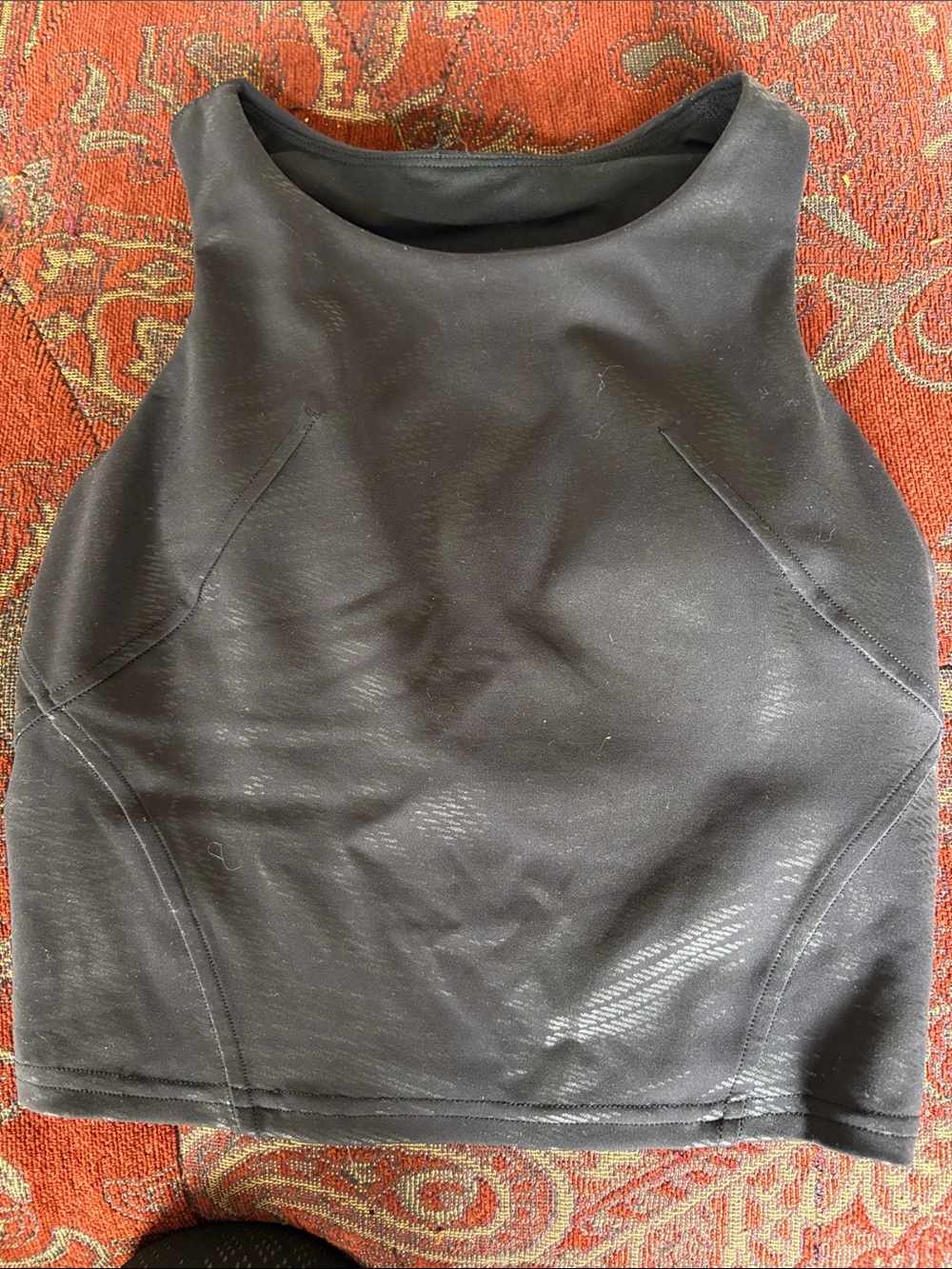 lululemon athletica Black Cropped High-Neck Tank Top